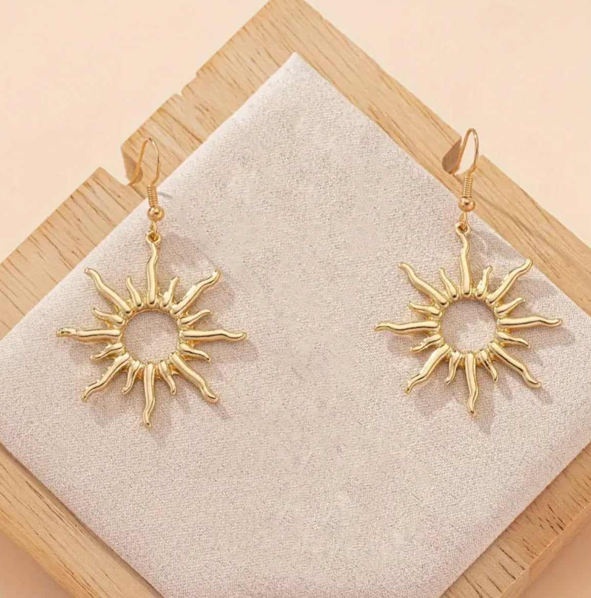 Gold sun-shaped earrings bohemian jewellery in Australia