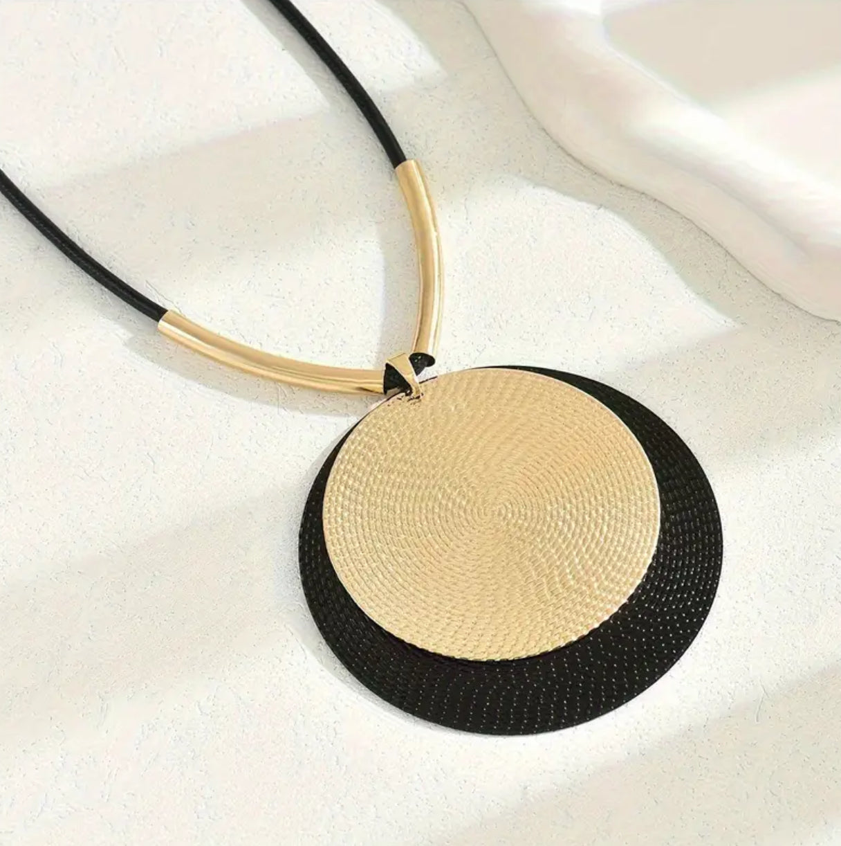 
Boho retro black and gold circle necklace from
Luna Vine Australia